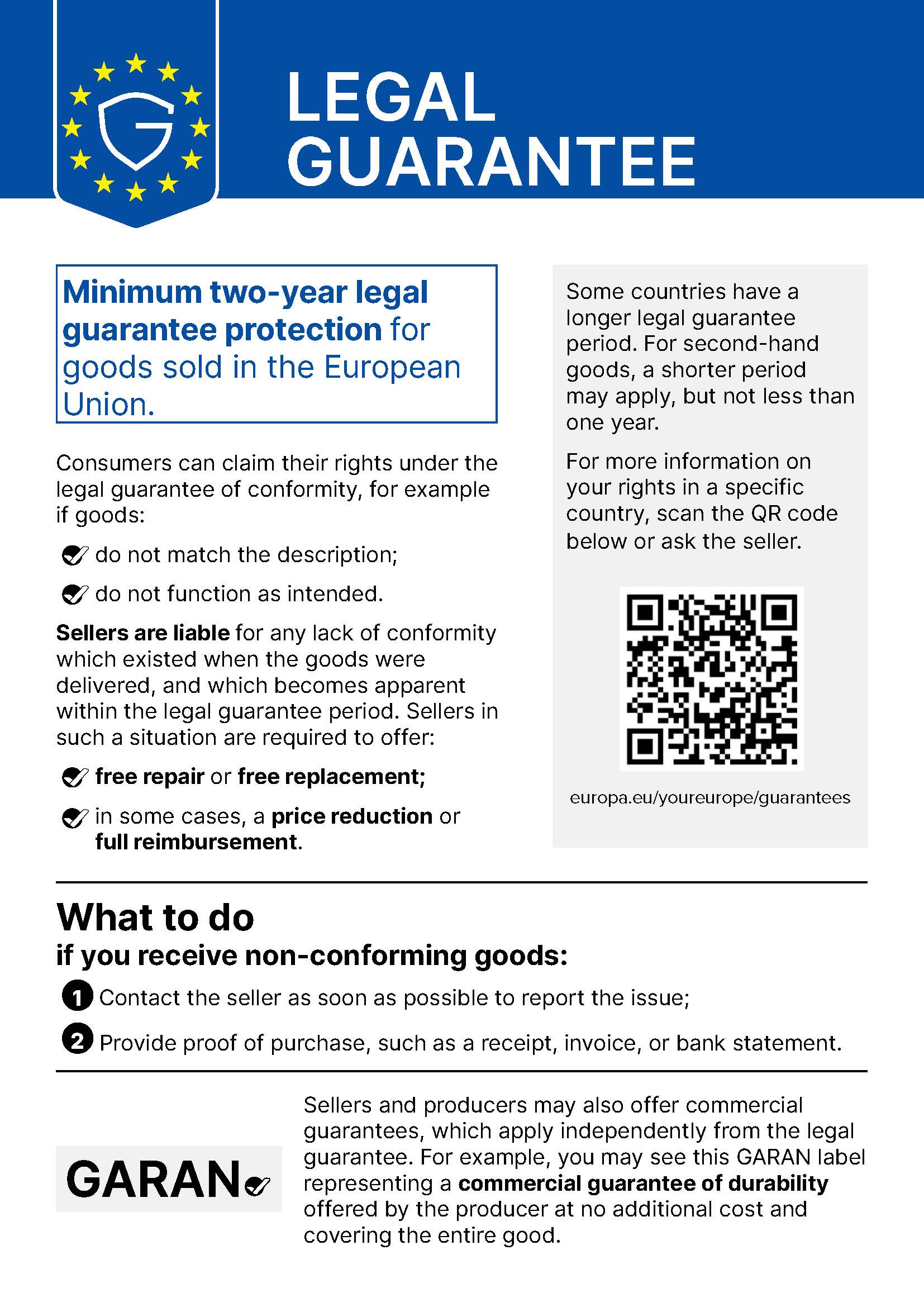 Legal guarantee rights